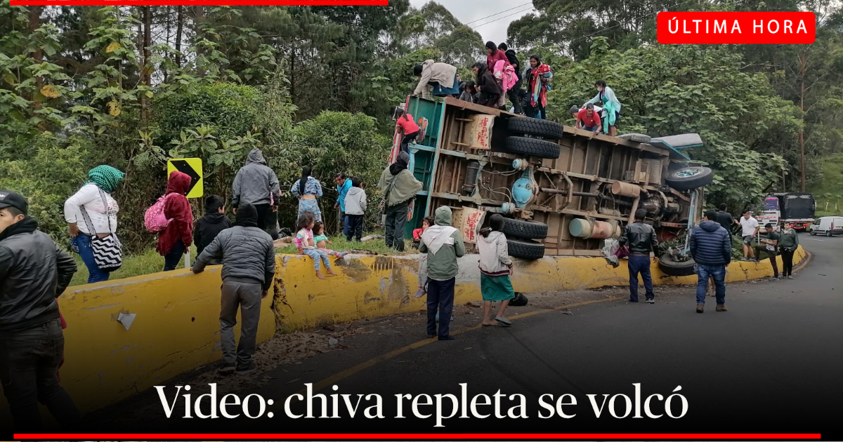 Impresionante accidente en vía al Tolima chiva repleta de personas se